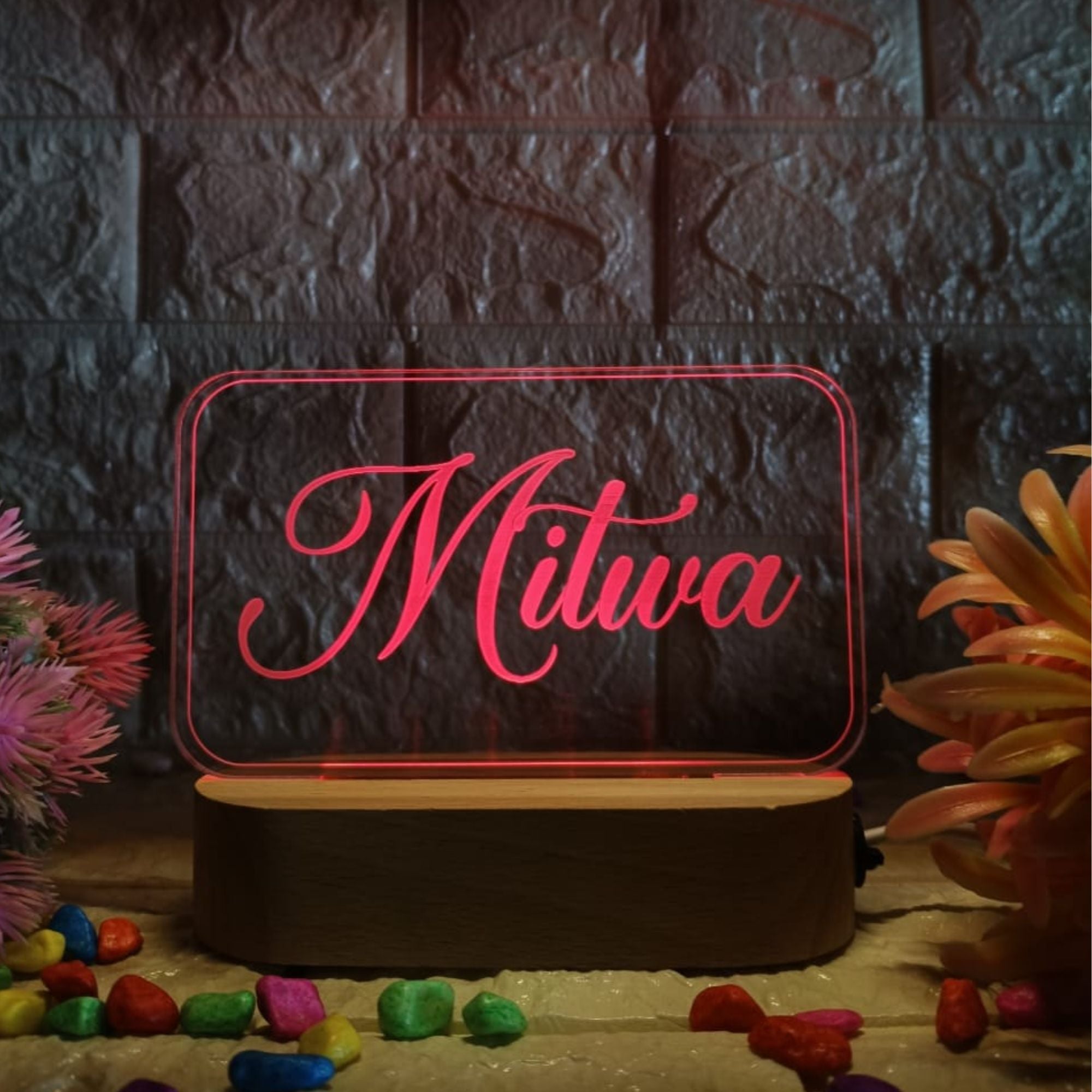 Shayona  3D Illusion Personalized LED Lamp for Couples