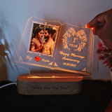 Shayona Personalized LED Table Lamp for Couples| Customized Name , photo  Night Lamp for Wedding Marriage Anniversary| Wedding Return Couple Gift for Friend, Parents, Wife, Husband
