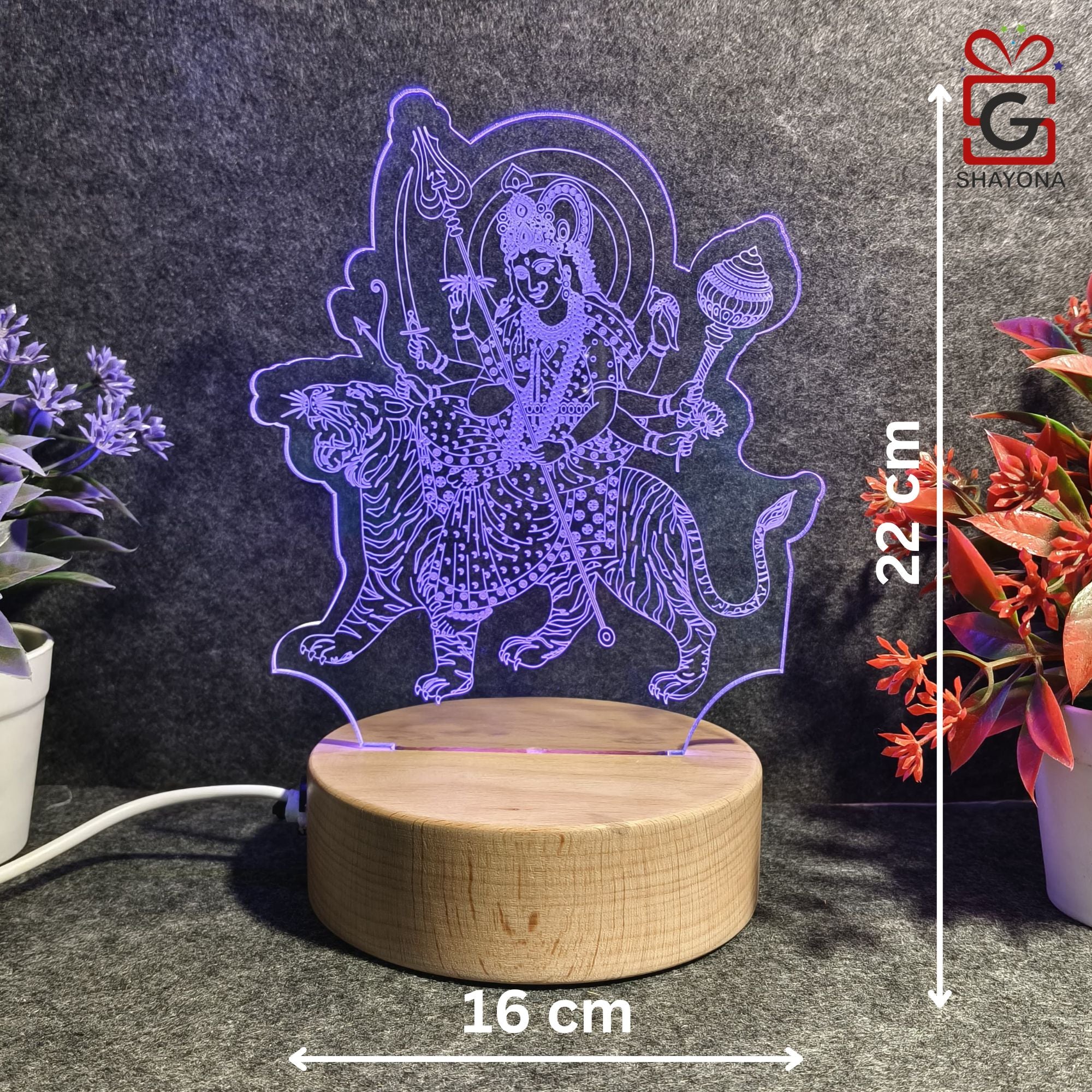 Shayona Jay Ambe3D Illusion LED Acrylic Table Top Night Lamp- Multi Color