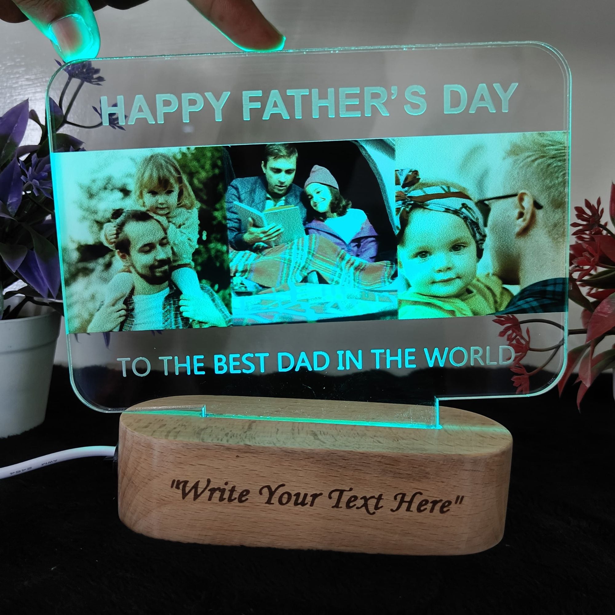 Shayona 3D Illusion personalized  You are Best Dad in The World Acrylic Night Light lamp  Gifts for Daddy on Fathers Day, Christmas, Birthday from Son, Daughter