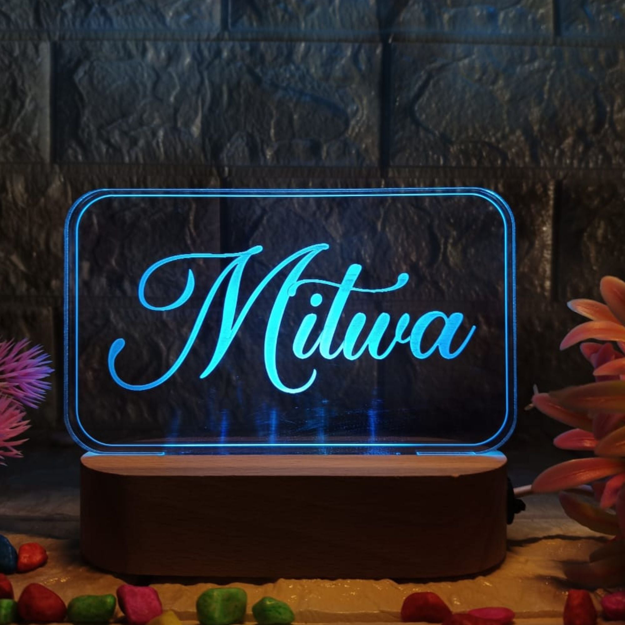 Shayona  3D Illusion Personalized LED Lamp for Couples