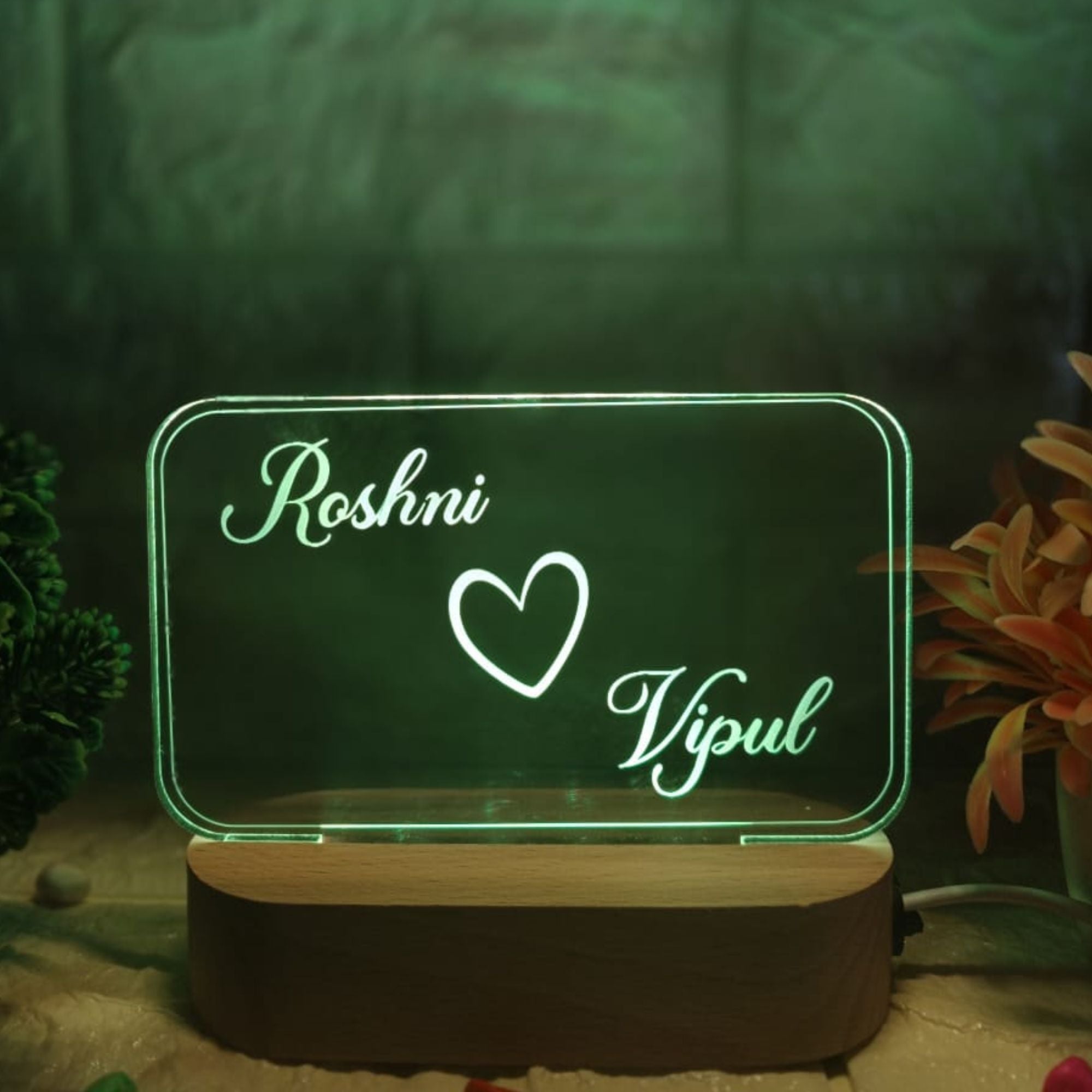 Shayona Personalized LED Acrylic Night Lamp – Custom Name Engraving