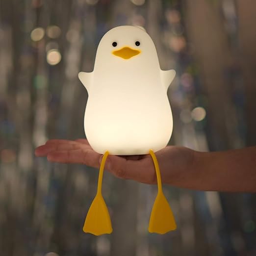 Shayona Duck Silicone Night Light, Cute Animal Baby Nursery Lamp Rechargeable Touch Sensor , home,Bedroom Decor Gifts for Children Child