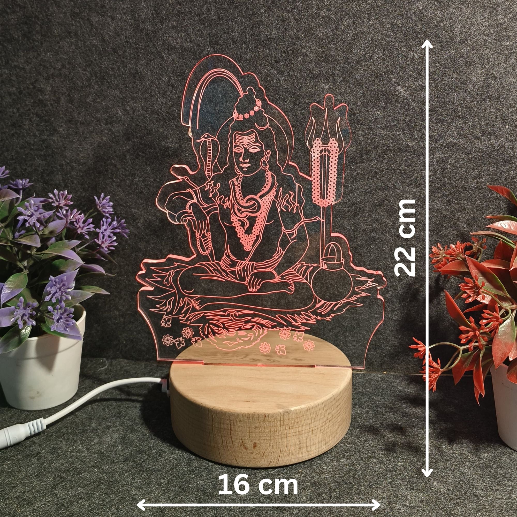 Shayona Shiv Ji ,mahadev Acrylic LED Table Night Lamp