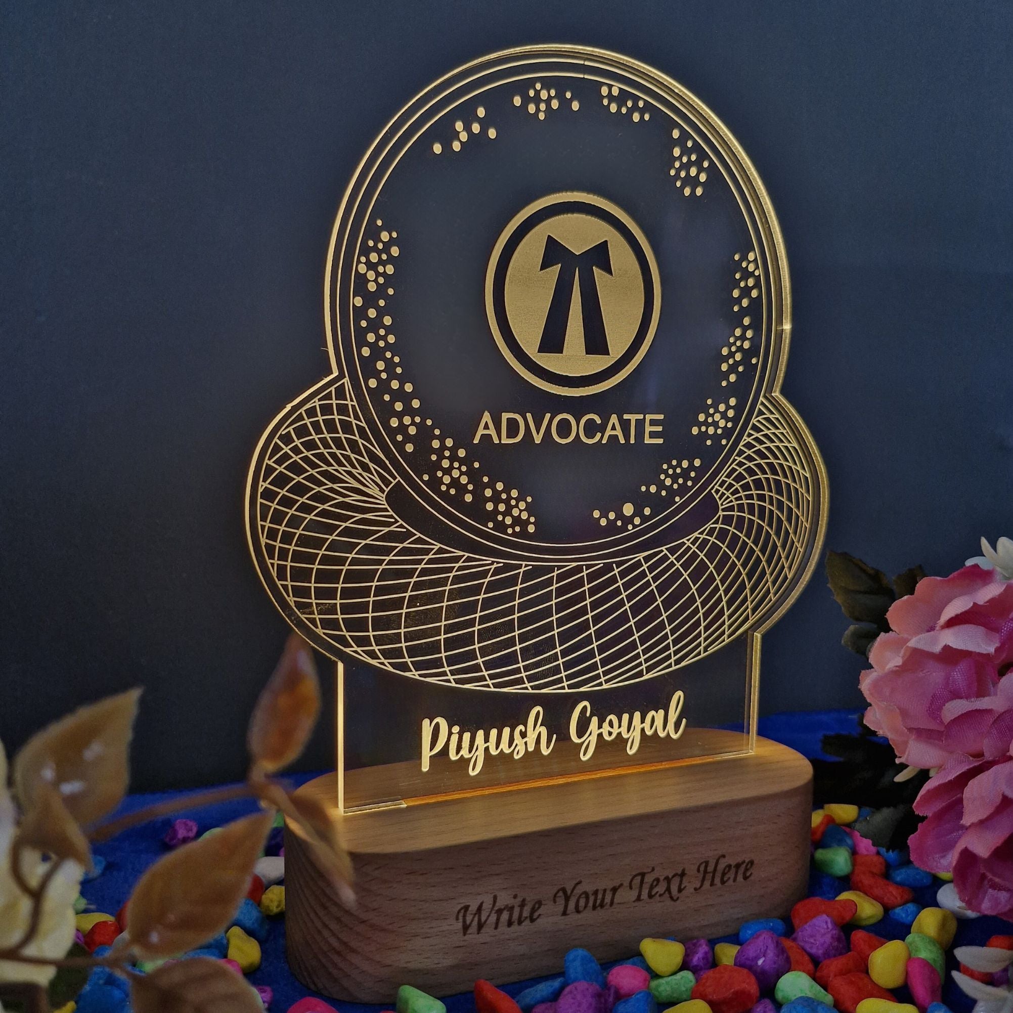 SHAYONA Personalized Advocate Logo Table Led lamp