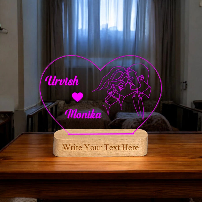 Shayona Personalized LED Heart Lamp – Custom Name