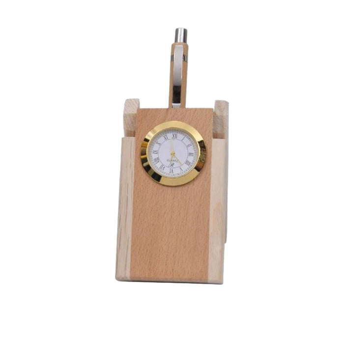 Shayona Wooden Pen Stand with Clock, For Office Desktop DW 663 P