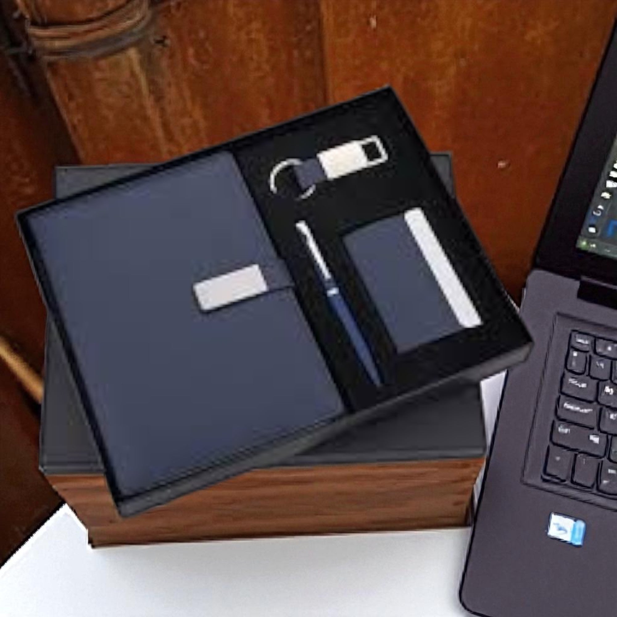 Shayona Luxury gift  4-in-1 Business Gift Set with dairy, Pen, Keychain & card holder | Premium Corporate Gift Hamper for Employees & Clients | Customizable Logo Options