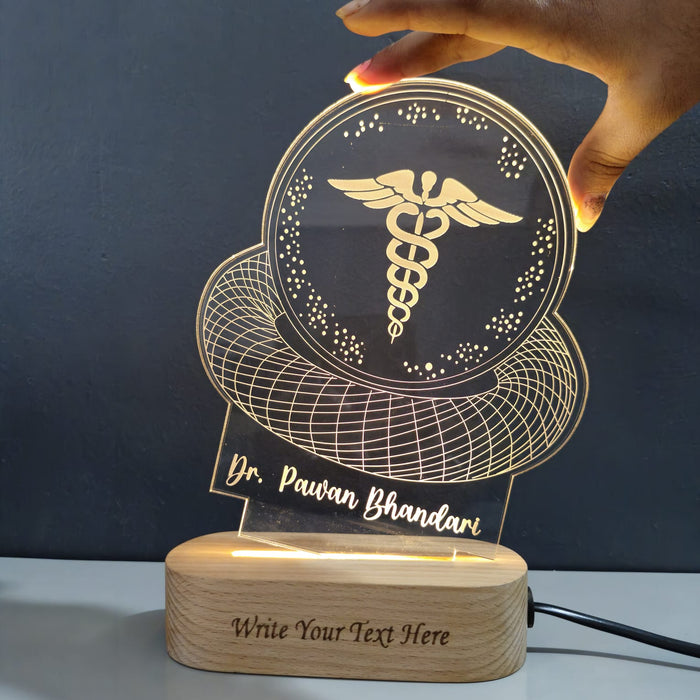 Shayona Customised Doctor Logo Led Table 3d illusion Lamp