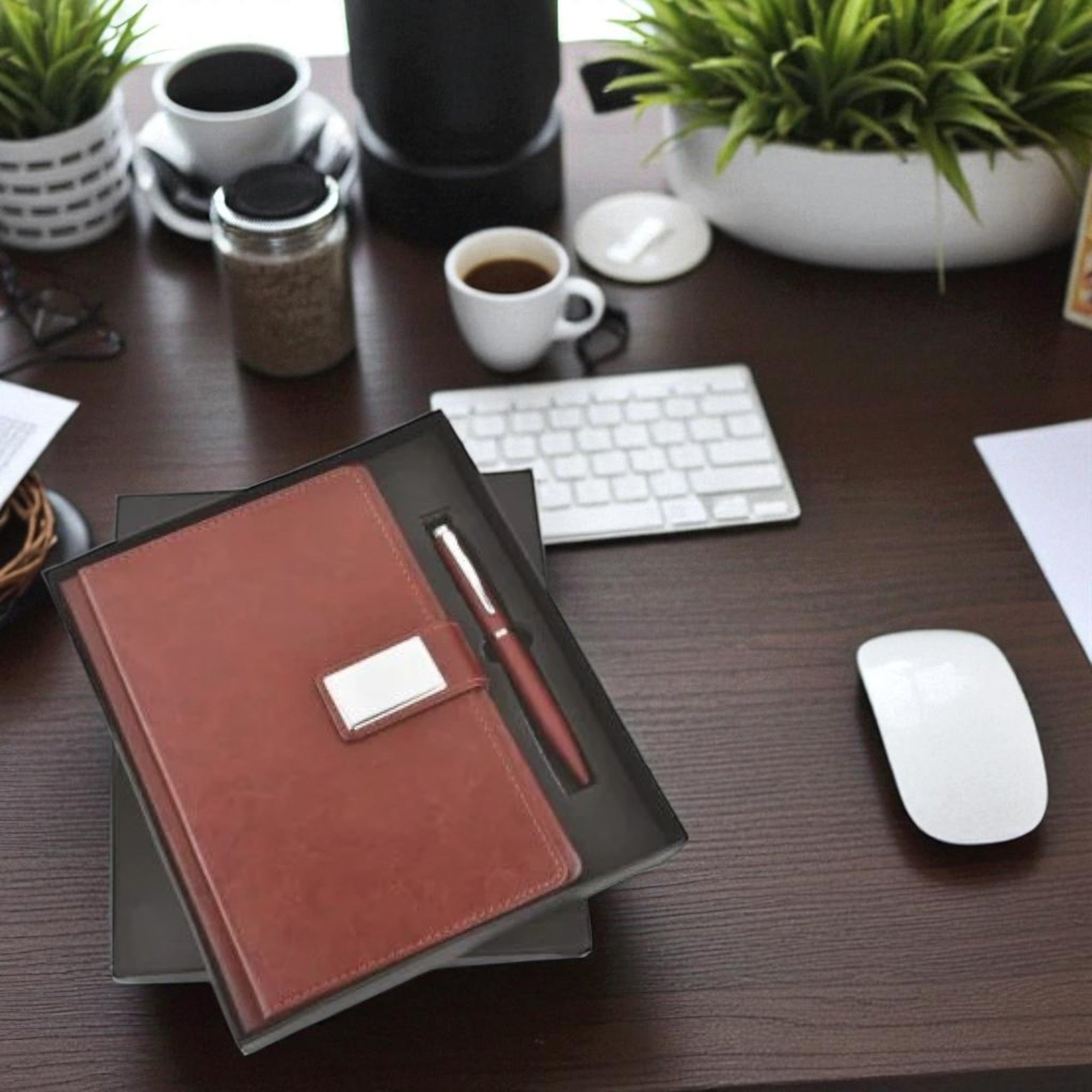 Shayona(Brown) Dairy And Pen Combo Gifts For office  Employee Corporate Gifts