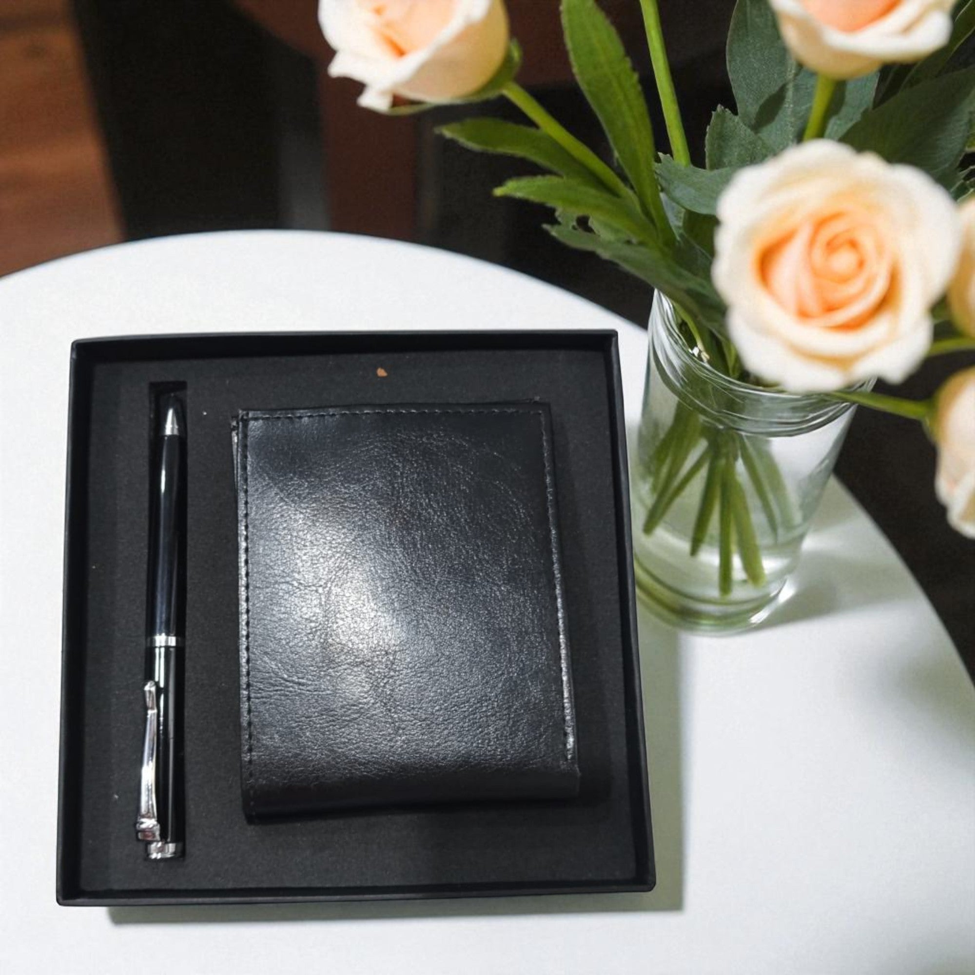 Shayona Premium gift 2-in-1 Gift Set – Leather Wallet & Elegant Pen in Luxury Box | Corporate & Personal Gift Combo
