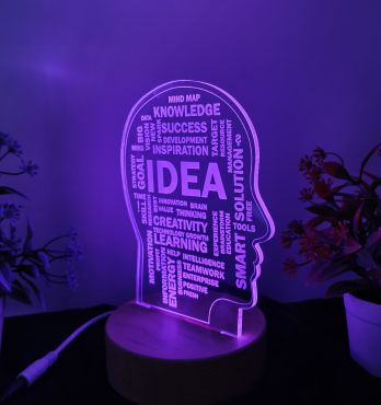 SHAYONA Idea Wooden Bedside Lamp, Side Table Lamp for Bedroom, Living Room, Home, Office Décor, Study Table Lamp multicolor-22cm