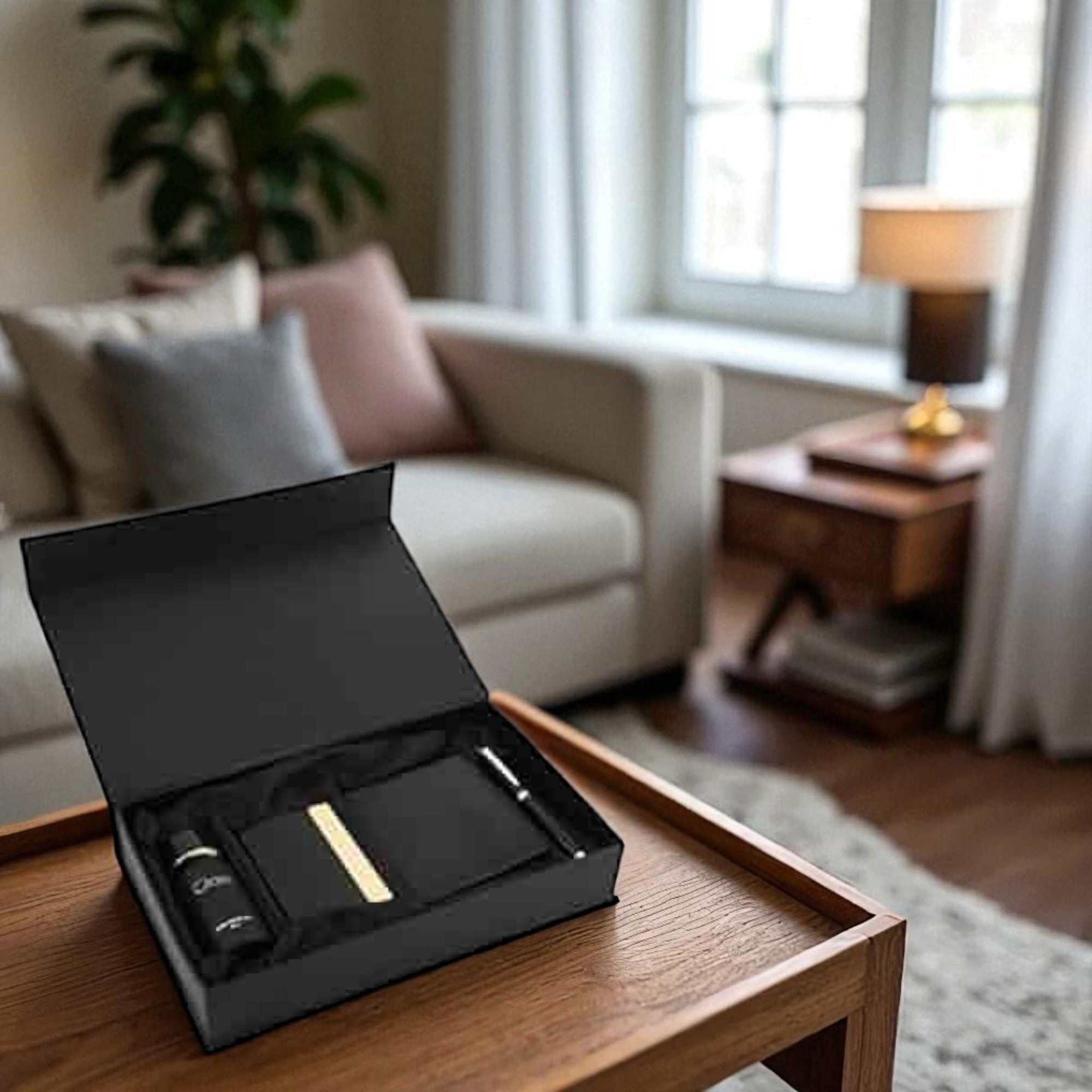 Shayona Premium 4-in-1 Men’s Gift Set – Perfume, Wallet, Card Holder & Pen | Luxury Corporate Gift Combo for Men