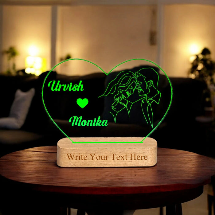 Shayona Personalized LED Heart Lamp – Custom Name