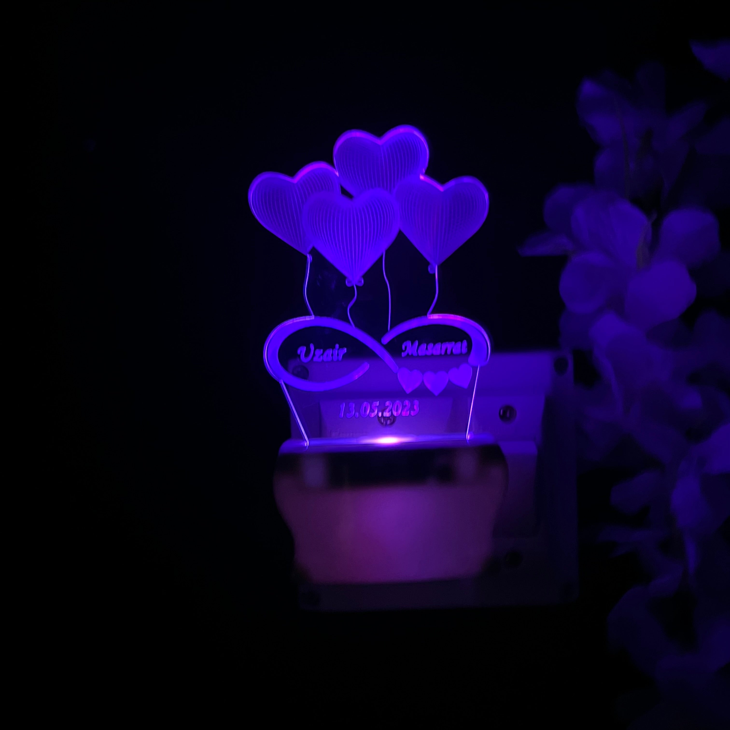 love heart Personalize 4Heart with Plug in Lamp