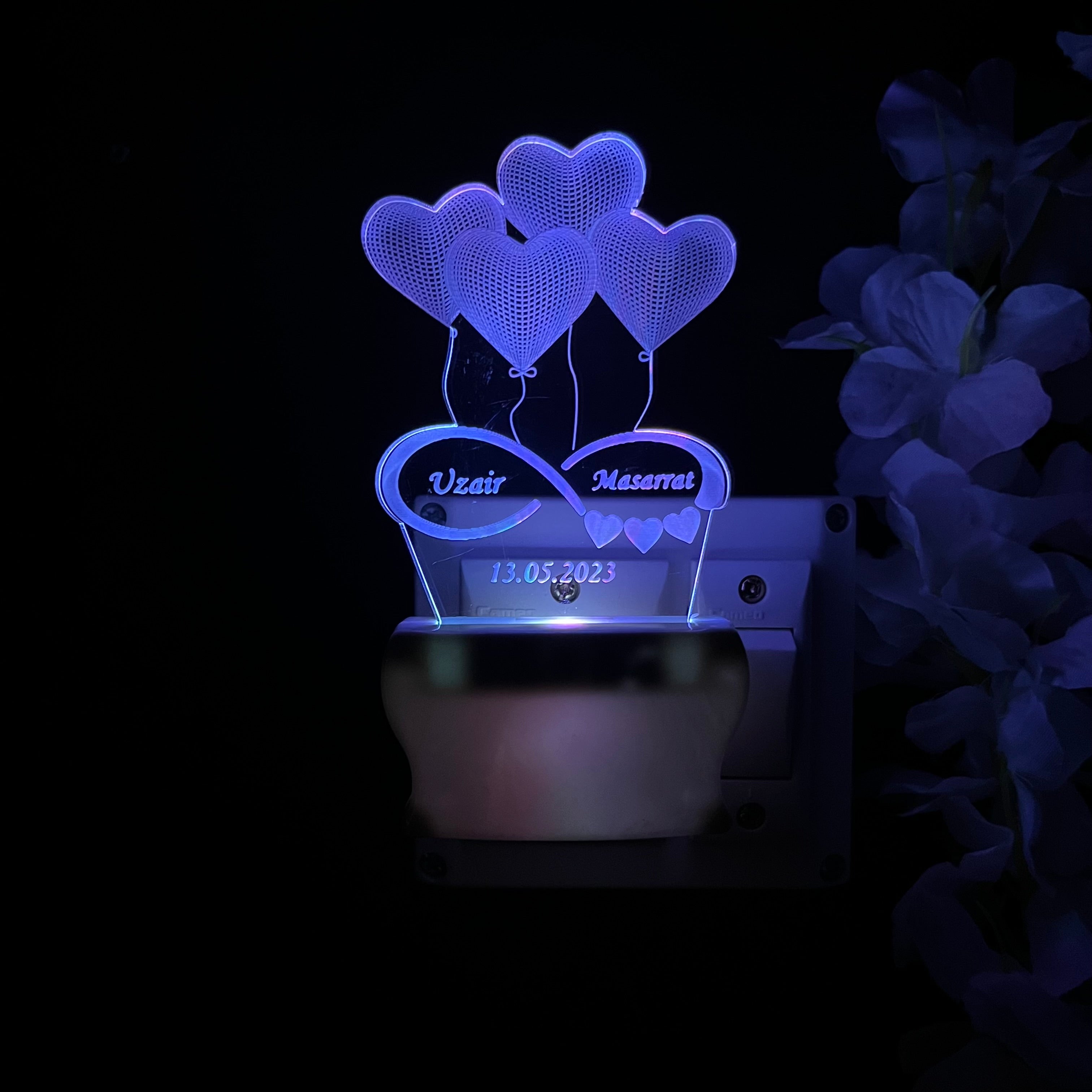 love heart Personalize 4Heart with Plug in Lamp