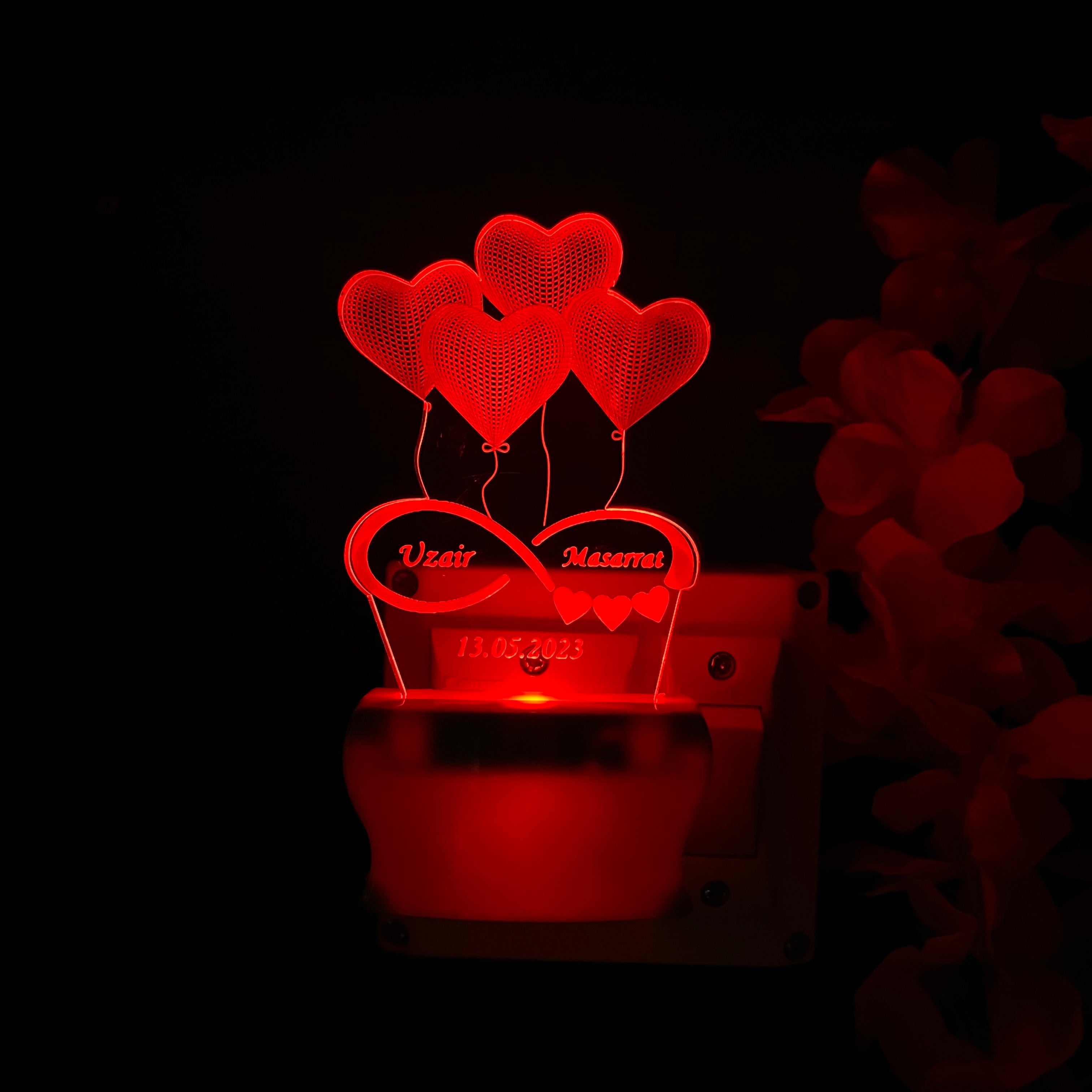 love heart Personalize 4Heart with Plug in Lamp