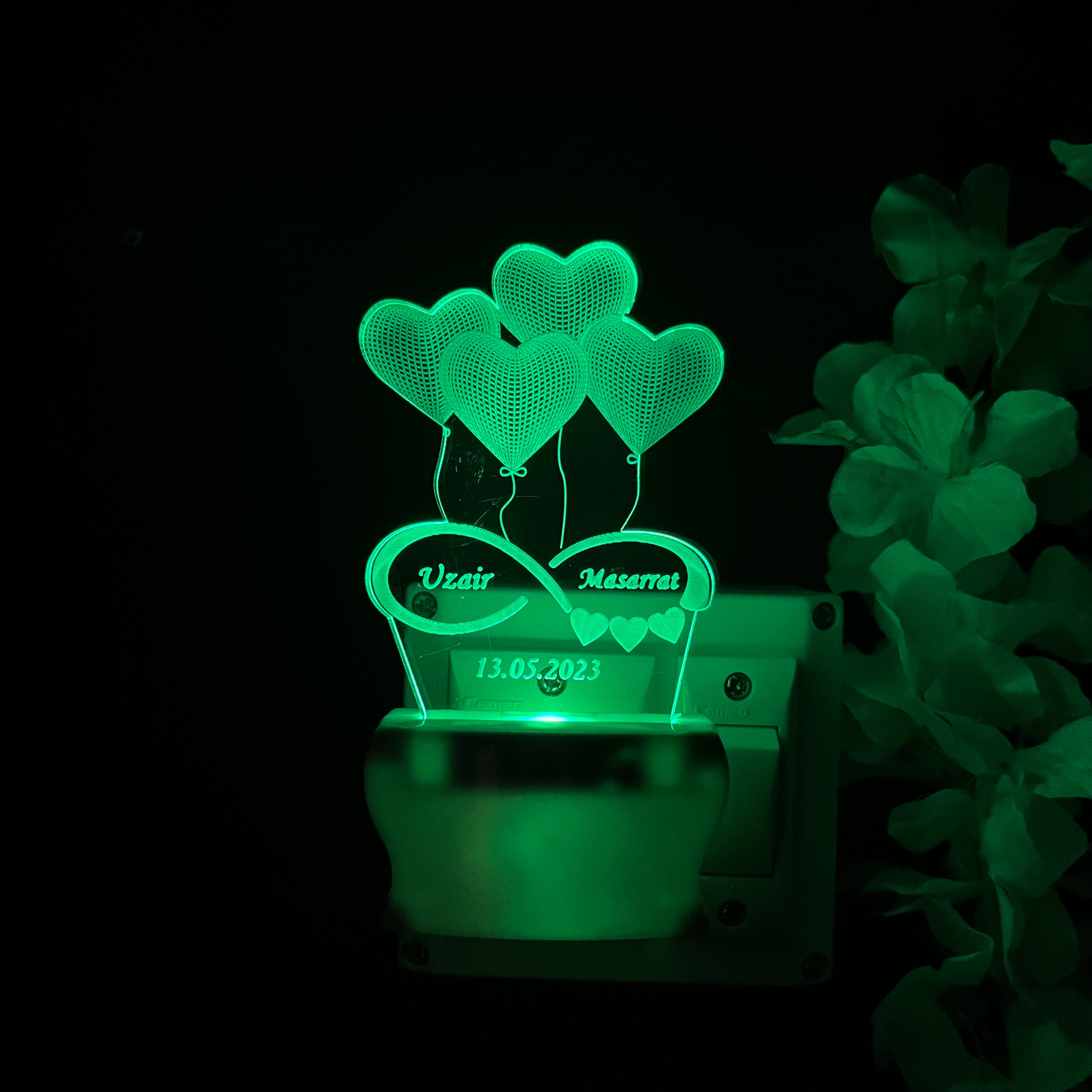 love heart Personalize 4Heart with Plug in Lamp