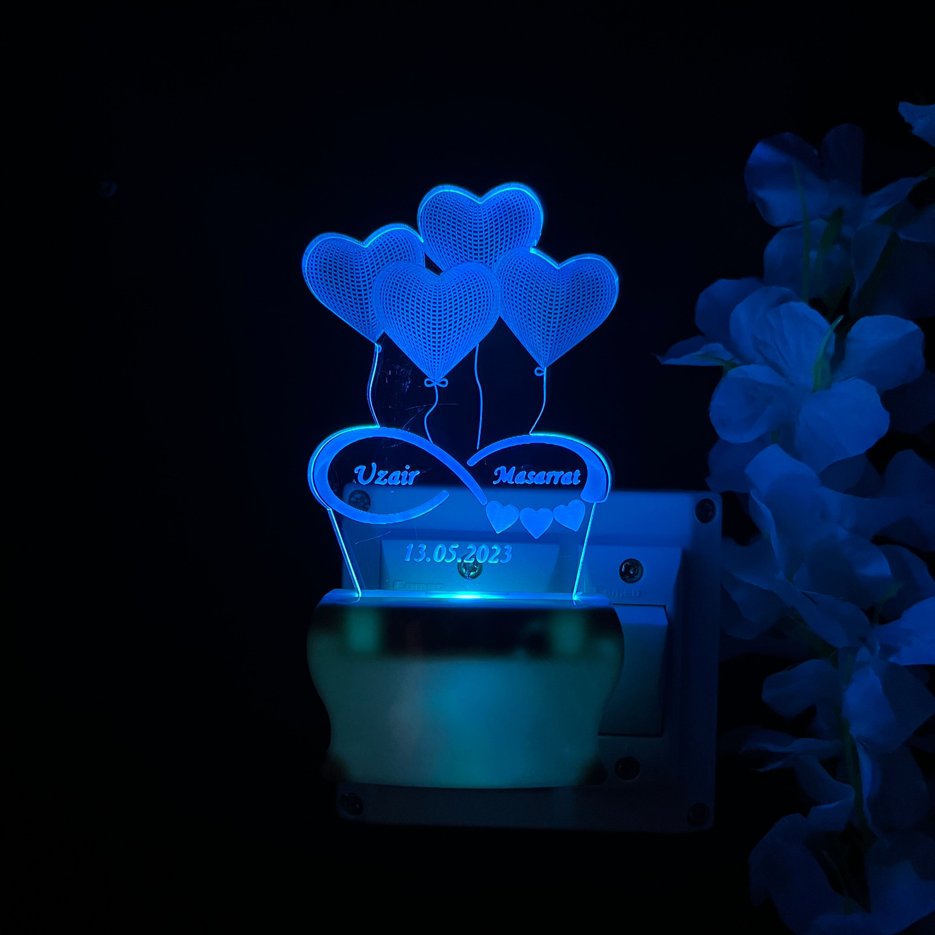 love heart Personalize 4Heart with Plug in Lamp