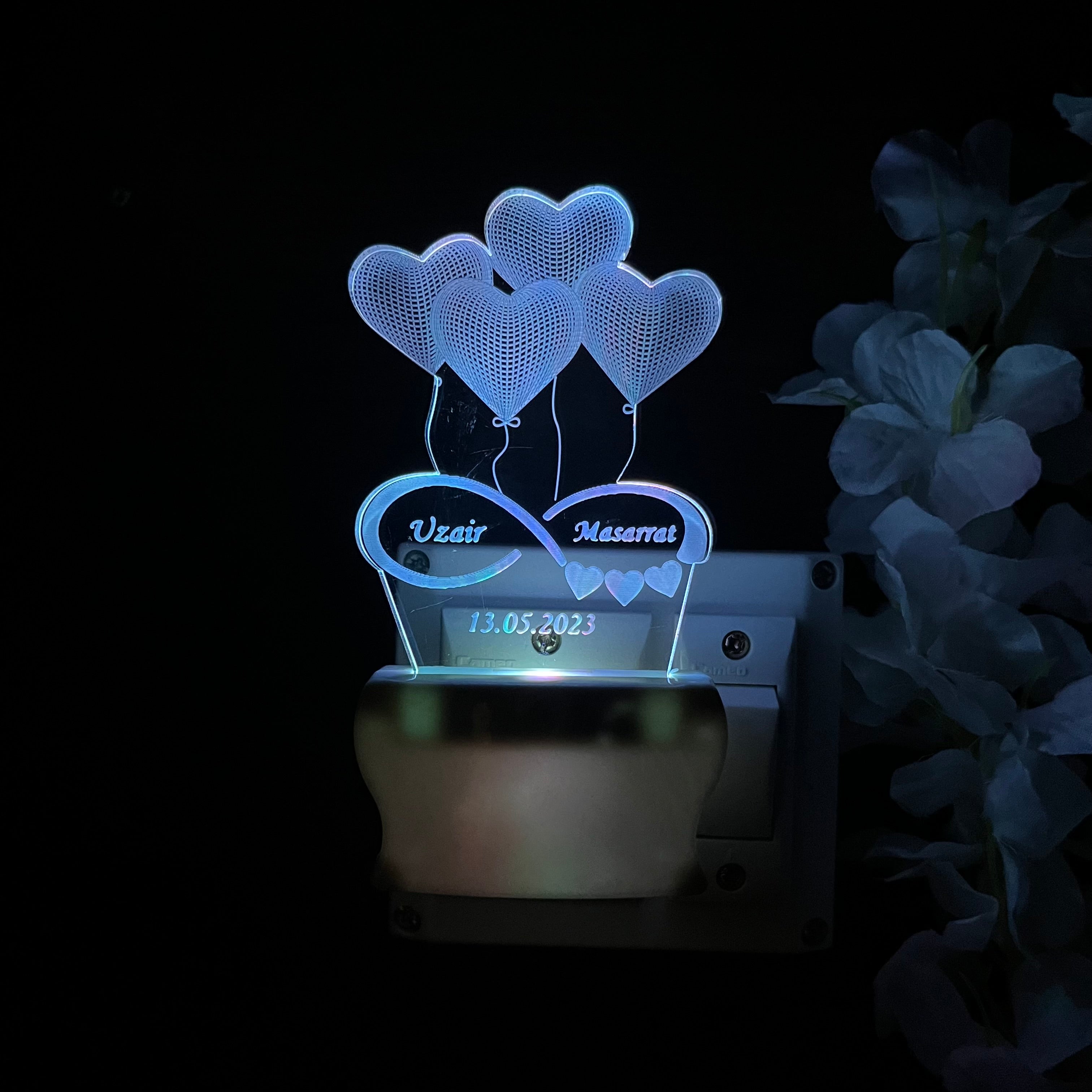 love heart Personalize 4Heart with Plug in Lamp