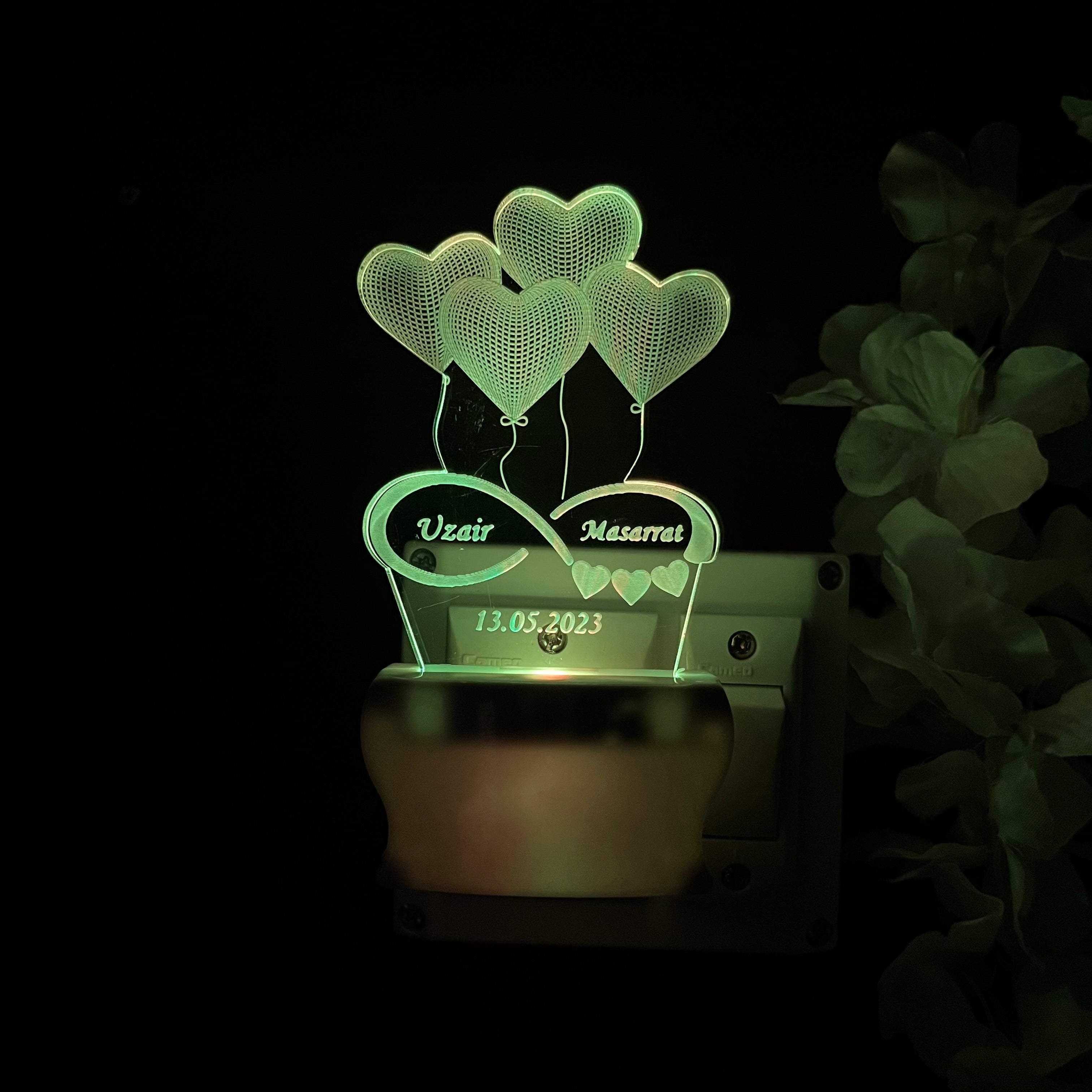 love heart Personalize 4Heart with Plug in Lamp