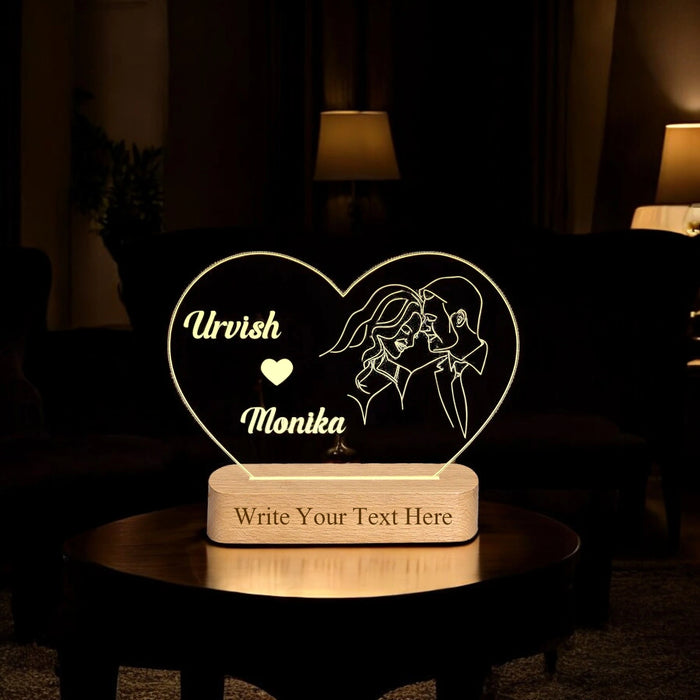 Shayona Personalized LED Heart Lamp – Custom Name