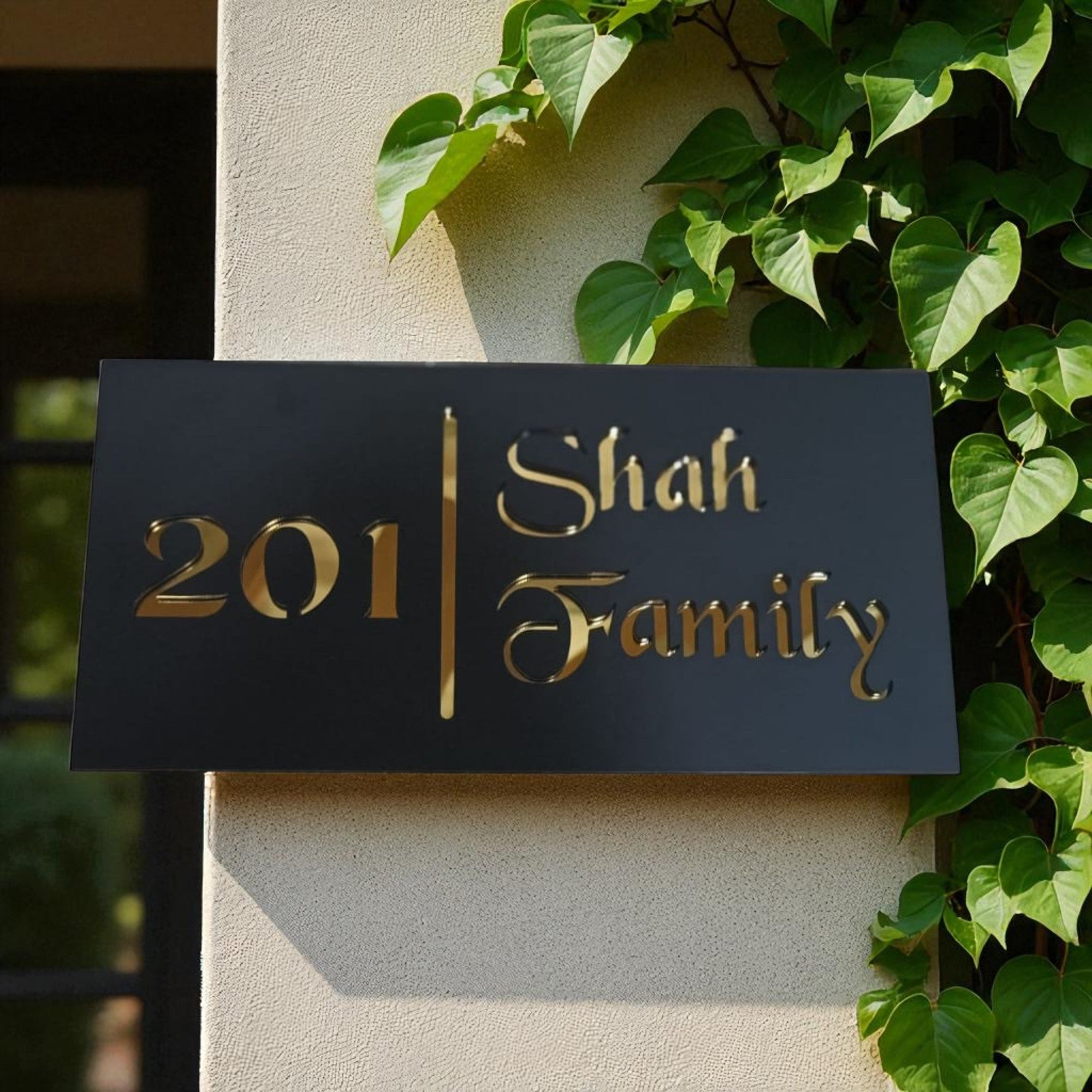 Personalized House Name Plate  | Custom Home Address & Family Name Sign | Modern Outdoor Gate Plaque