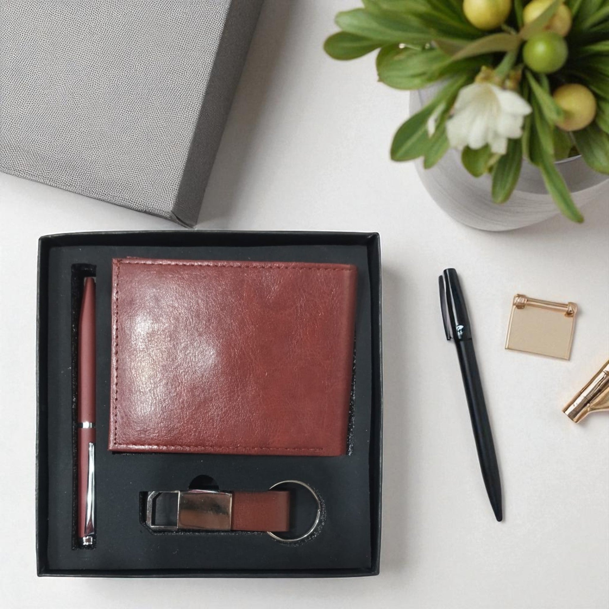 Shayona Premium combo set 3-in-1 Gift Set – Wallet, Keychain & Pen Combo in Luxury Box | Corporate & Personal Gifting