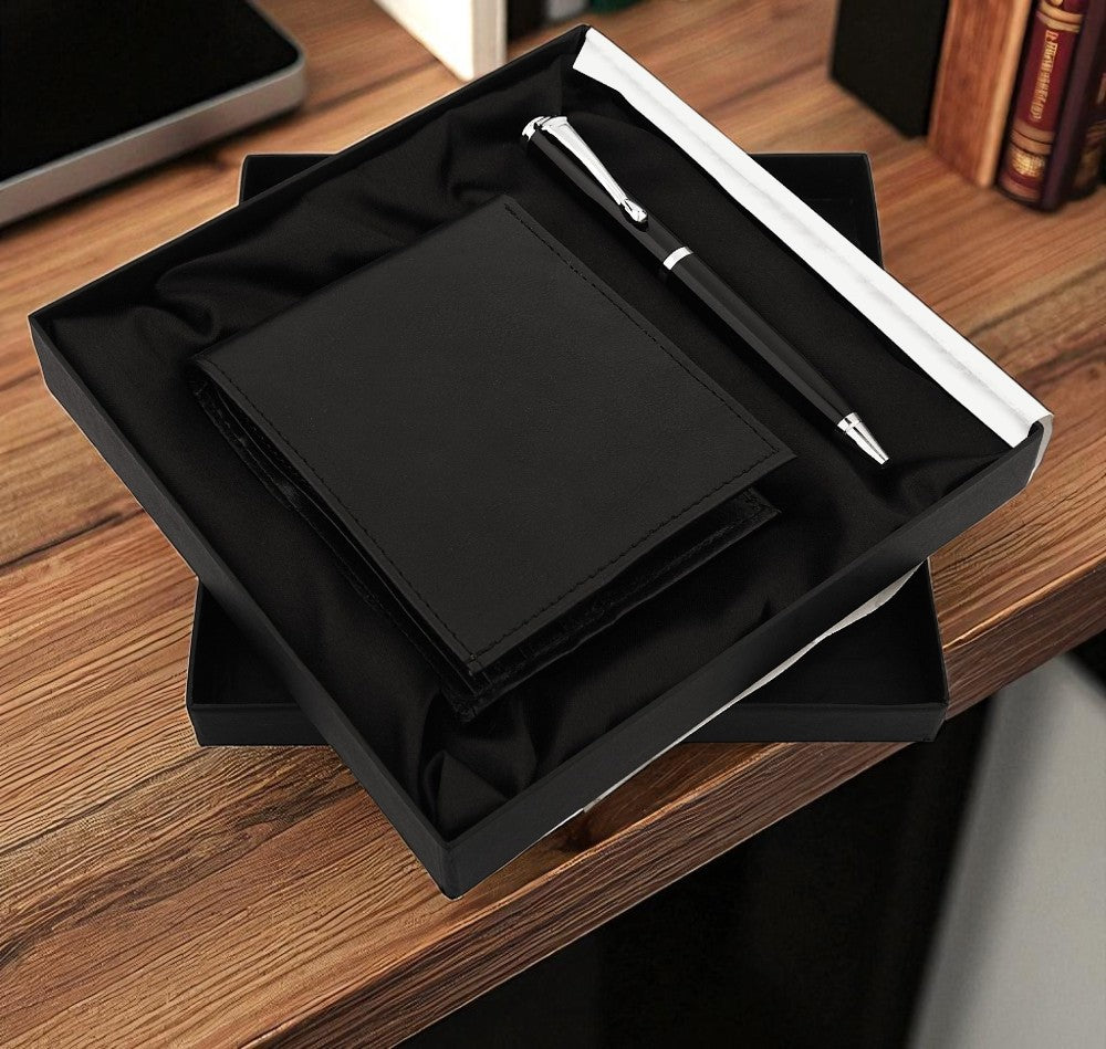 Shayona Premium gift 2-in-1 Gift Set – Leather Wallet & Elegant Pen in Luxury Box | Corporate & Personal Gift Combo
