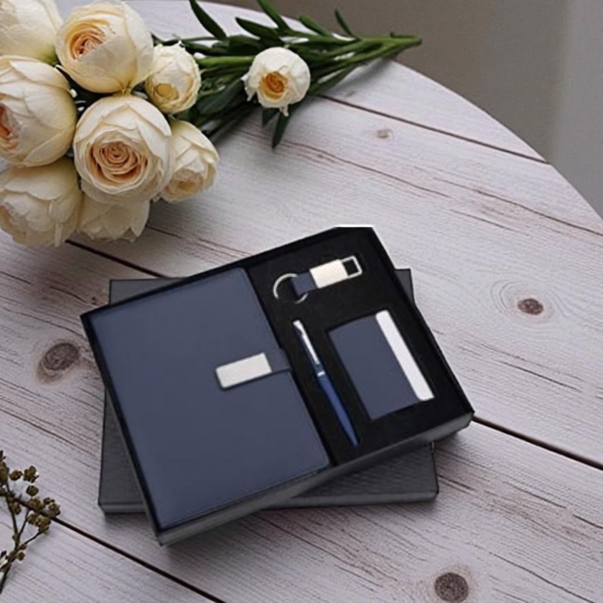 Shayona Luxury gift  4-in-1 Business Gift Set with dairy, Pen, Keychain & card holder | Premium Corporate Gift Hamper for Employees & Clients | Customizable Logo Options