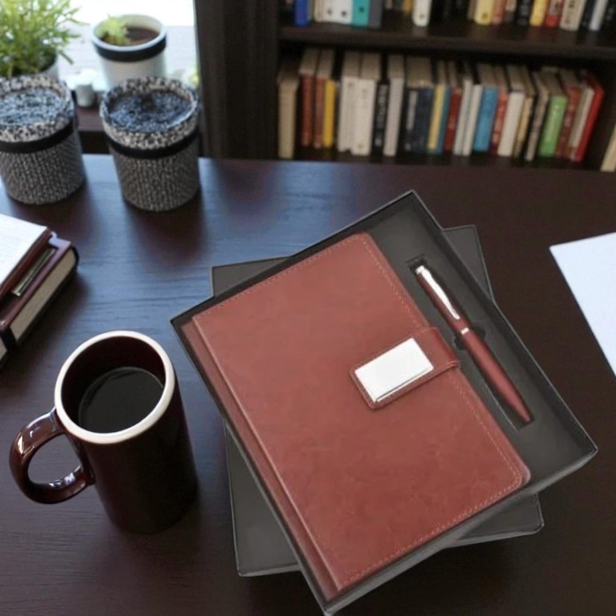 Shayona(Brown) Dairy And Pen Combo Gifts For office  Employee Corporate Gifts