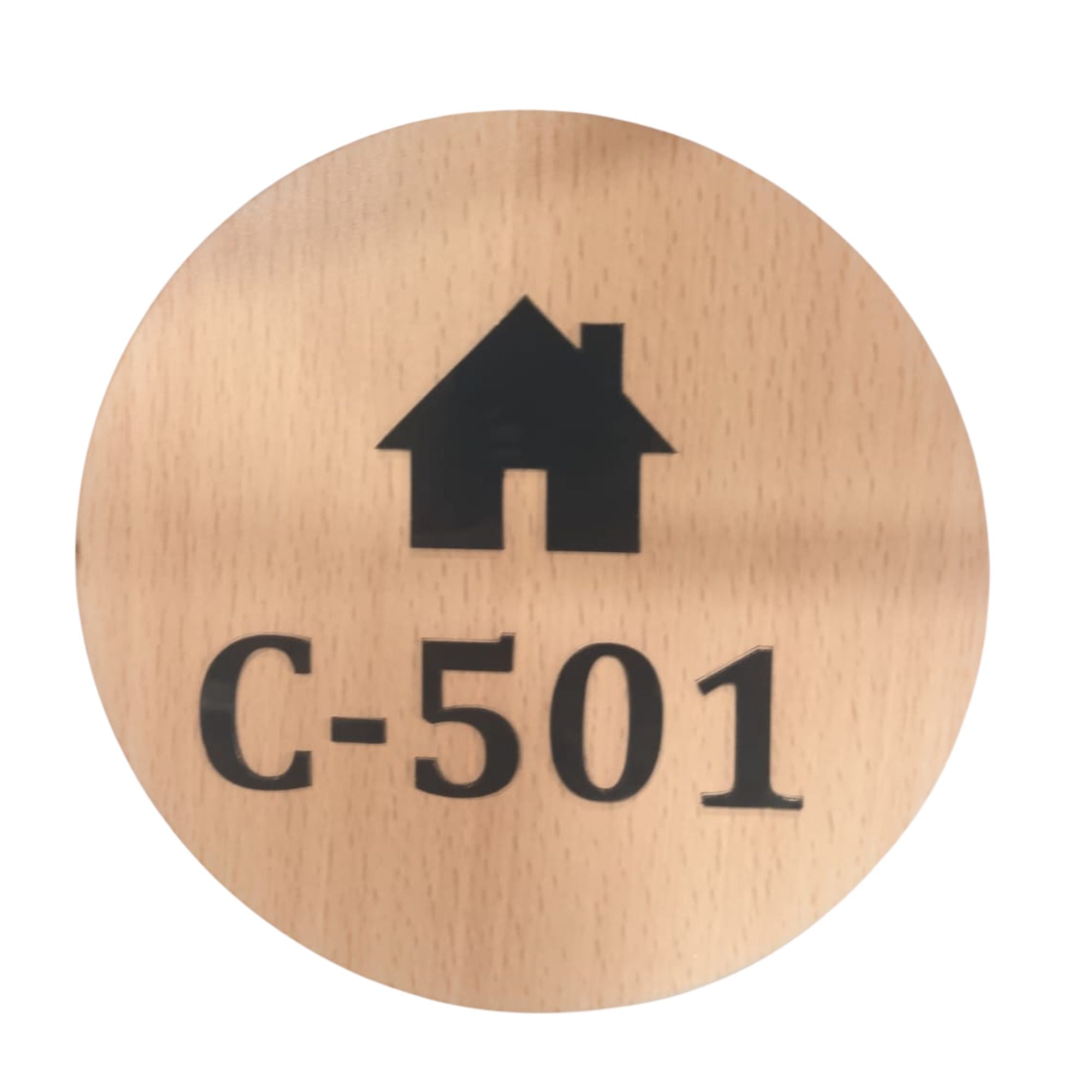 Shayona Gift Shop Round Wooden House Number Plate