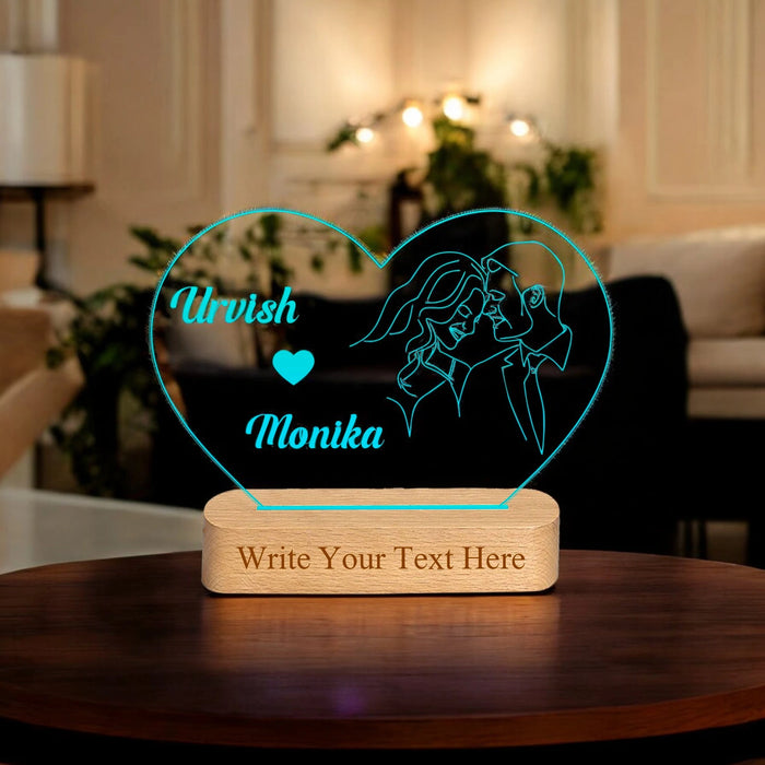 Shayona Personalized LED Heart Lamp – Custom Name