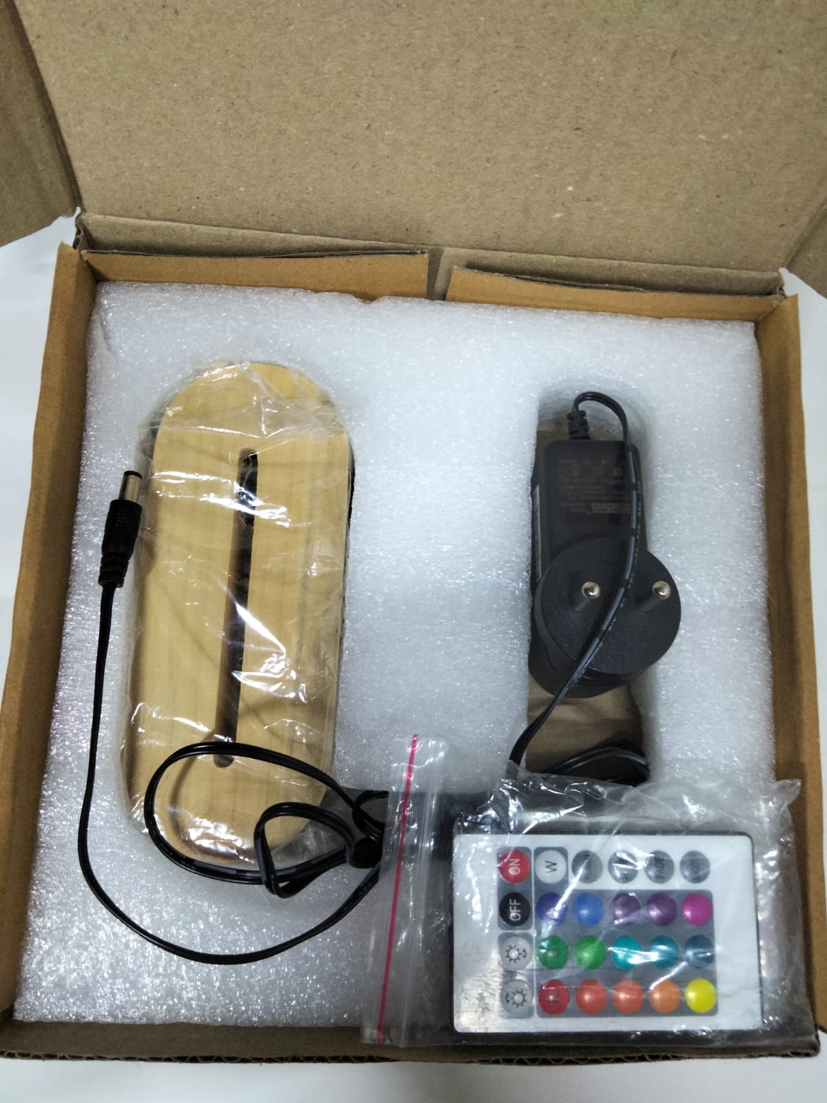 Wooden Base  Multi color with Remote Acrylic Display Stand for Crystals Glass Art