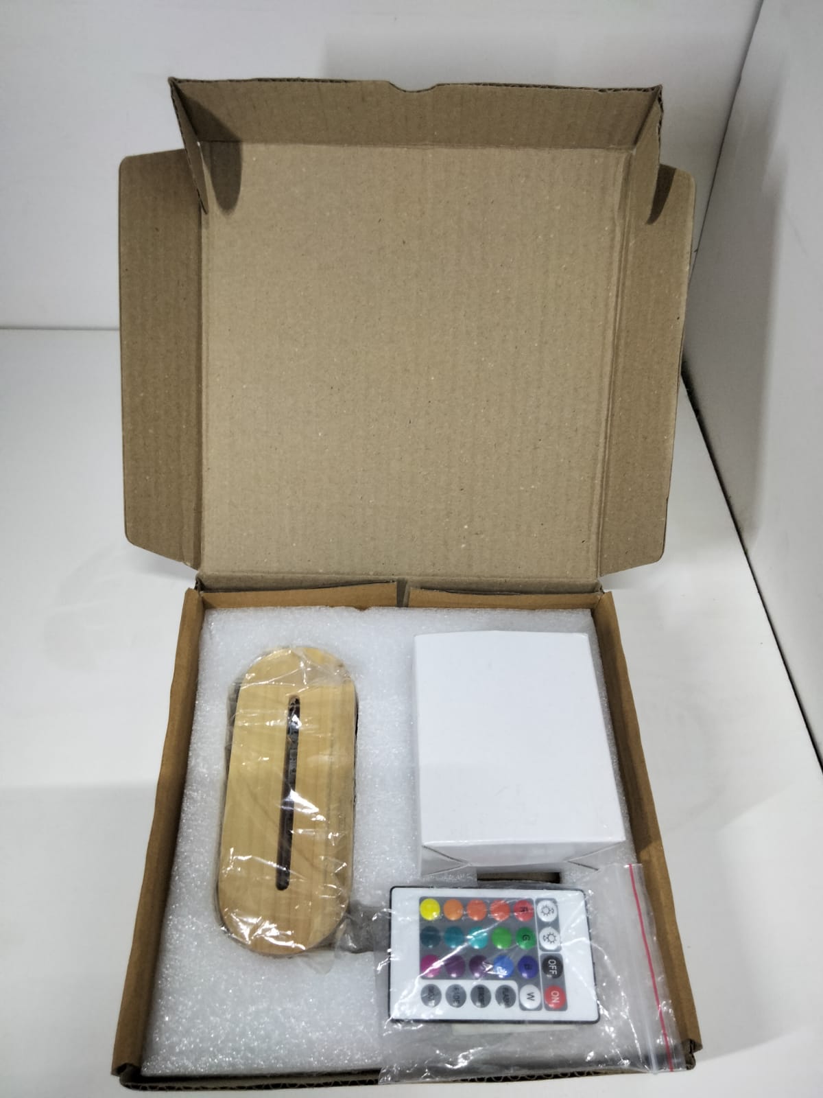 Wooden Base  Multi color with Remote Acrylic Display Stand for Crystals Glass Art