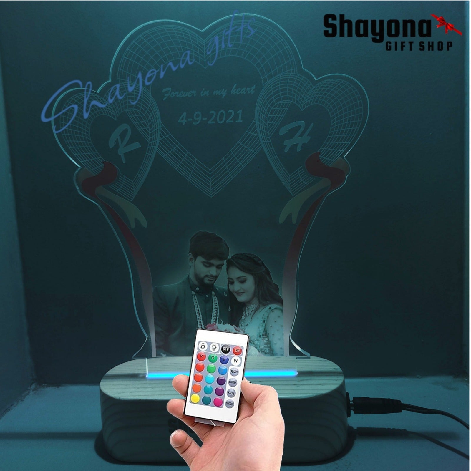 Personalized Forever in my Life Acrylic LED Table Lamp