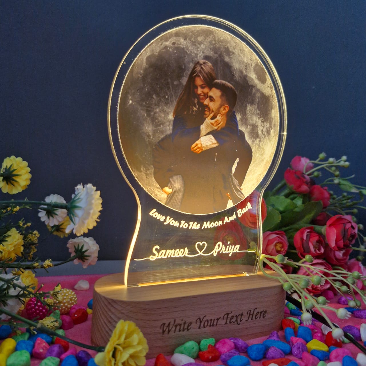 Led Photo Print Custom Photo Led Lamp with Infinity Symbol| Personalized Acrylic Night ...