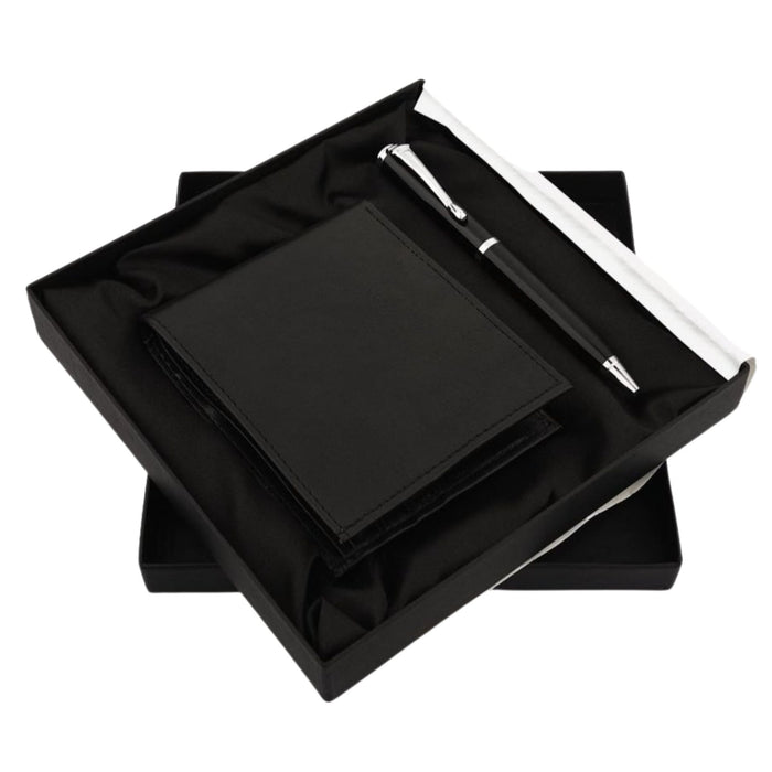 Premium Black Wallet & Pen Set Corporate Gift, Gifting Products For Office