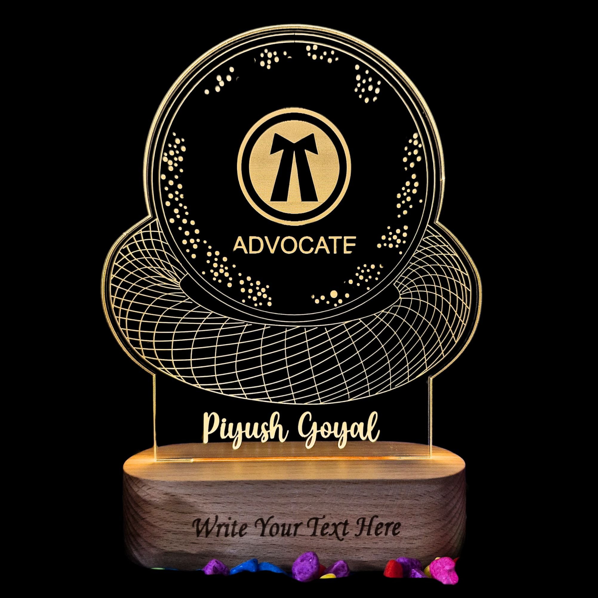 SHAYONA Personalized Advocate Logo Table Led lamp