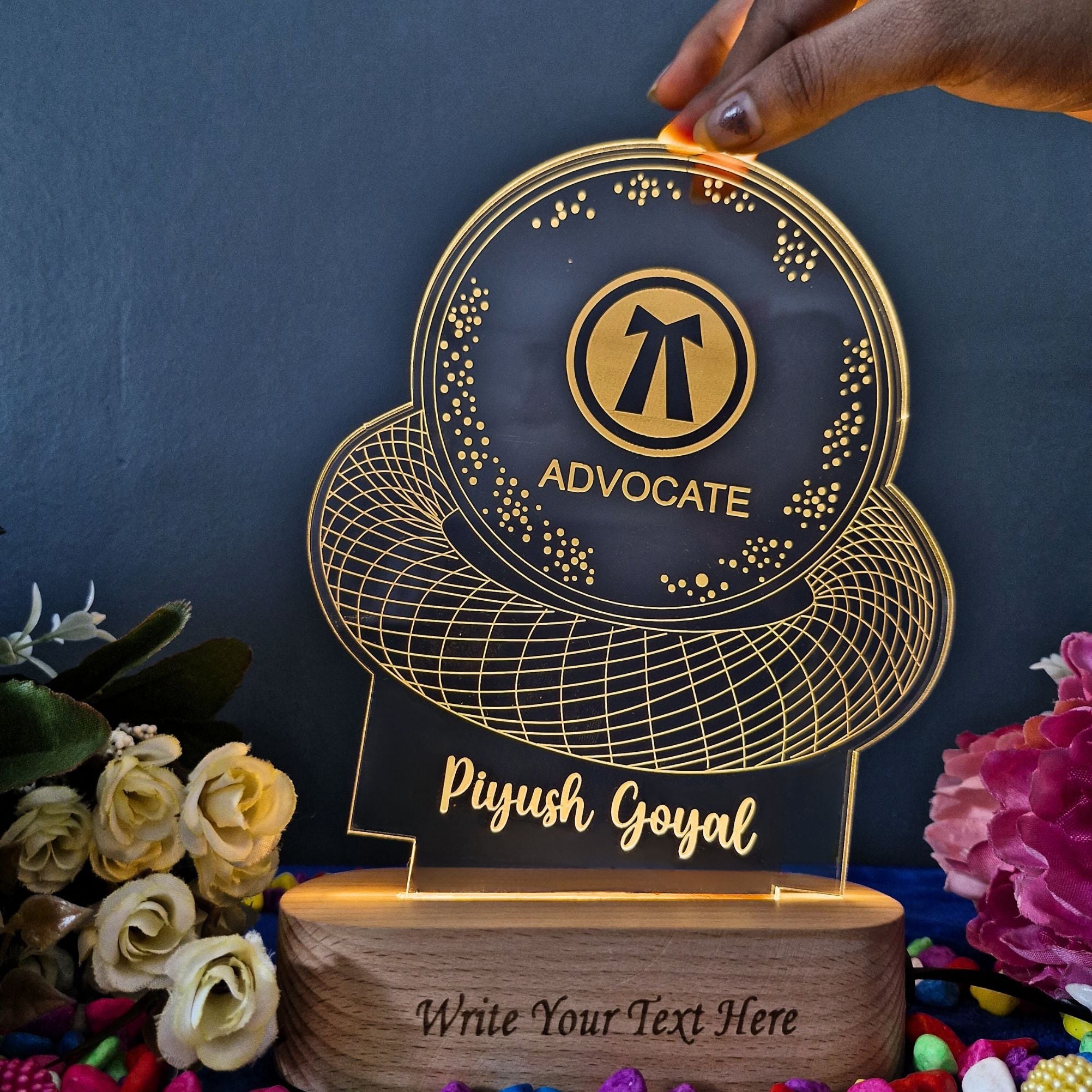 SHAYONA Personalized Advocate Logo Table Led lamp