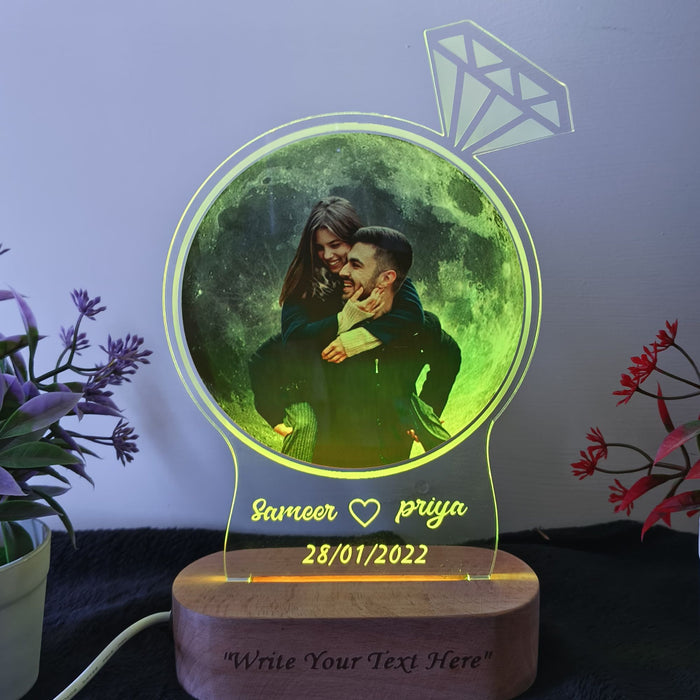 Shayona Engagement Gift – Photo Moon lamp Best Anniversary Gift for Couple Night Lamp multicolor 22cm