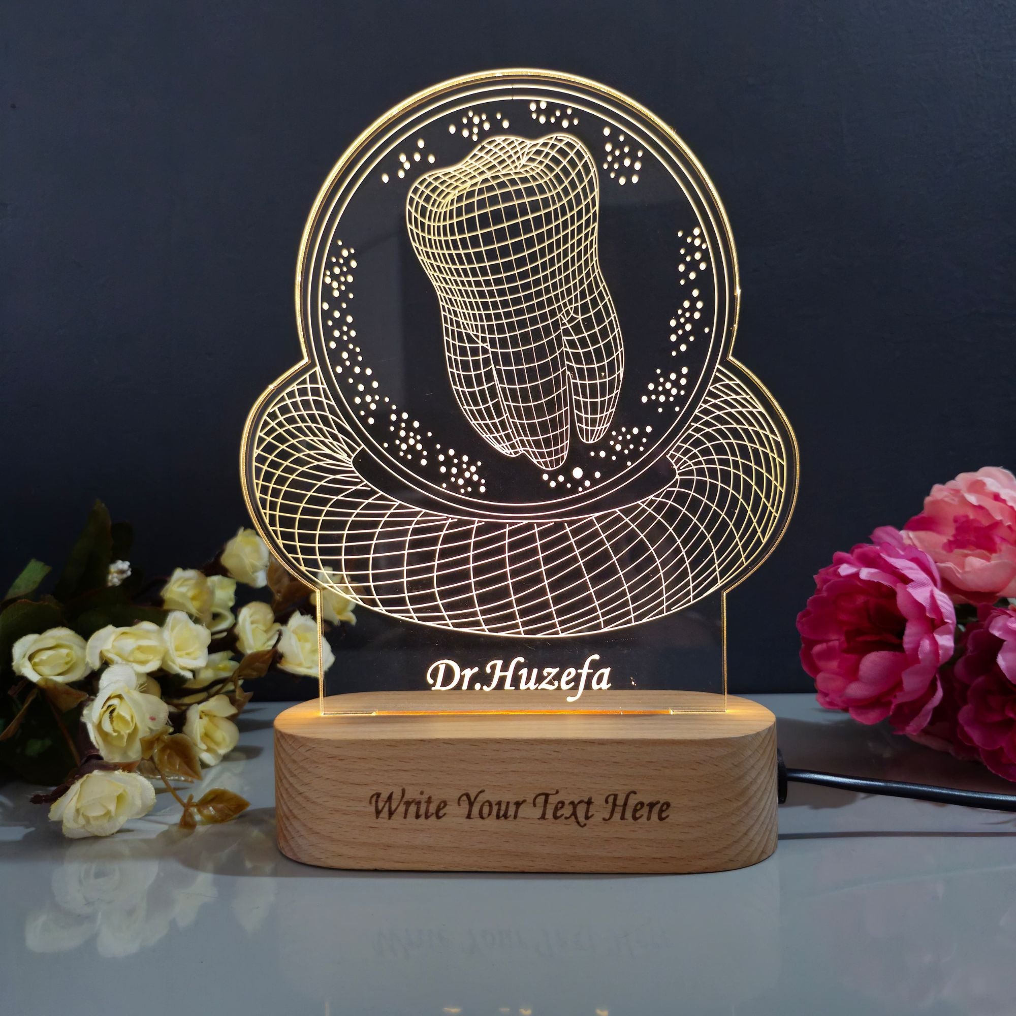 Personalized 3D Illusion Dental Doctor Name lamp