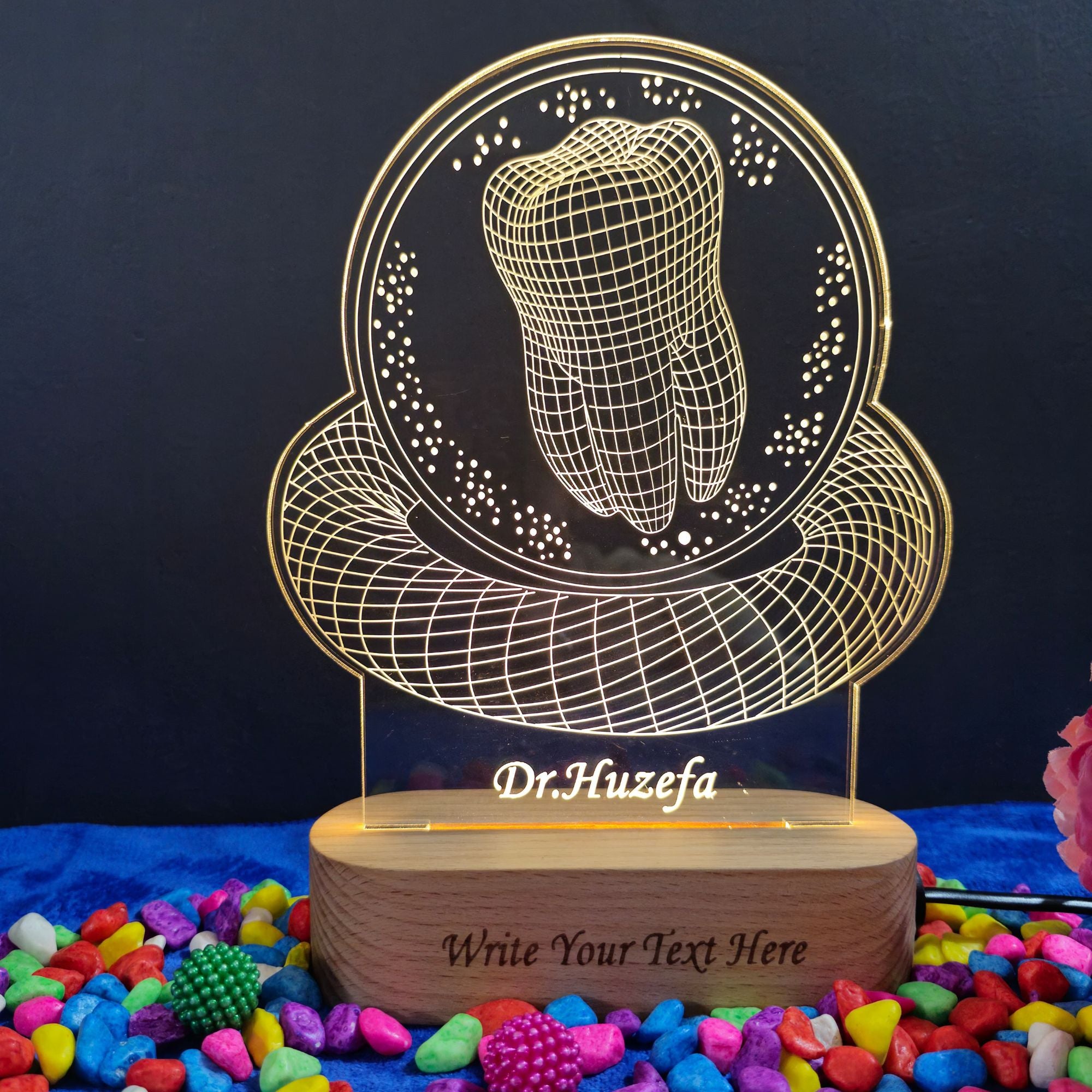Personalized 3D Illusion Dental Doctor Name lamp
