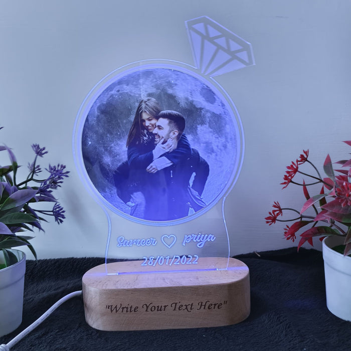 Shayona Engagement Gift – Photo Moon lamp Best Anniversary Gift for Couple Night Lamp multicolor 22cm