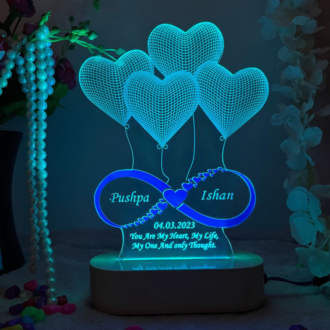 Personalized 3D illusion LED infinity Love Lamp