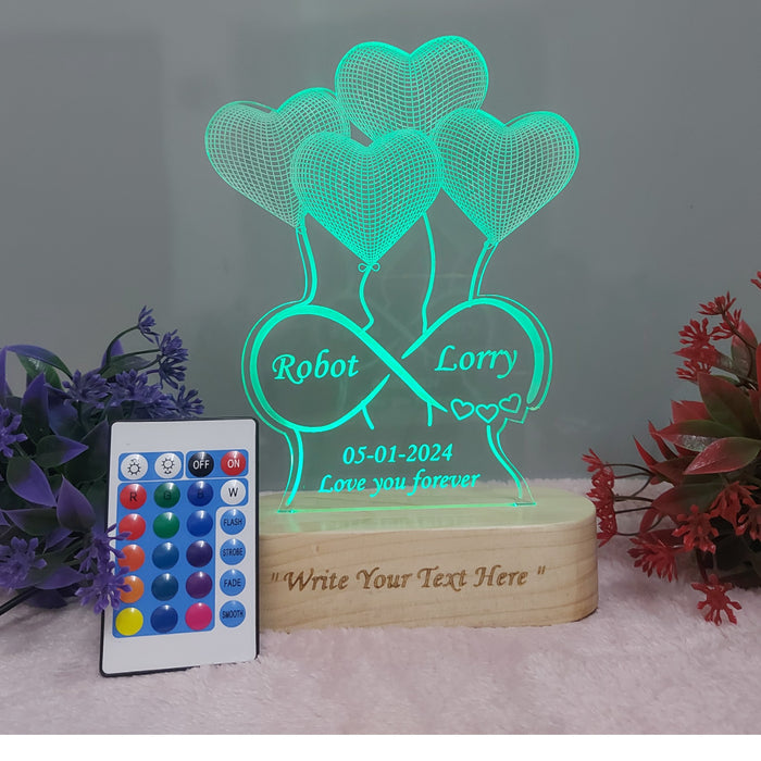 Shayona "Eternal Love Illuminated: Customizable 3D Lamp for Special Occasions!"