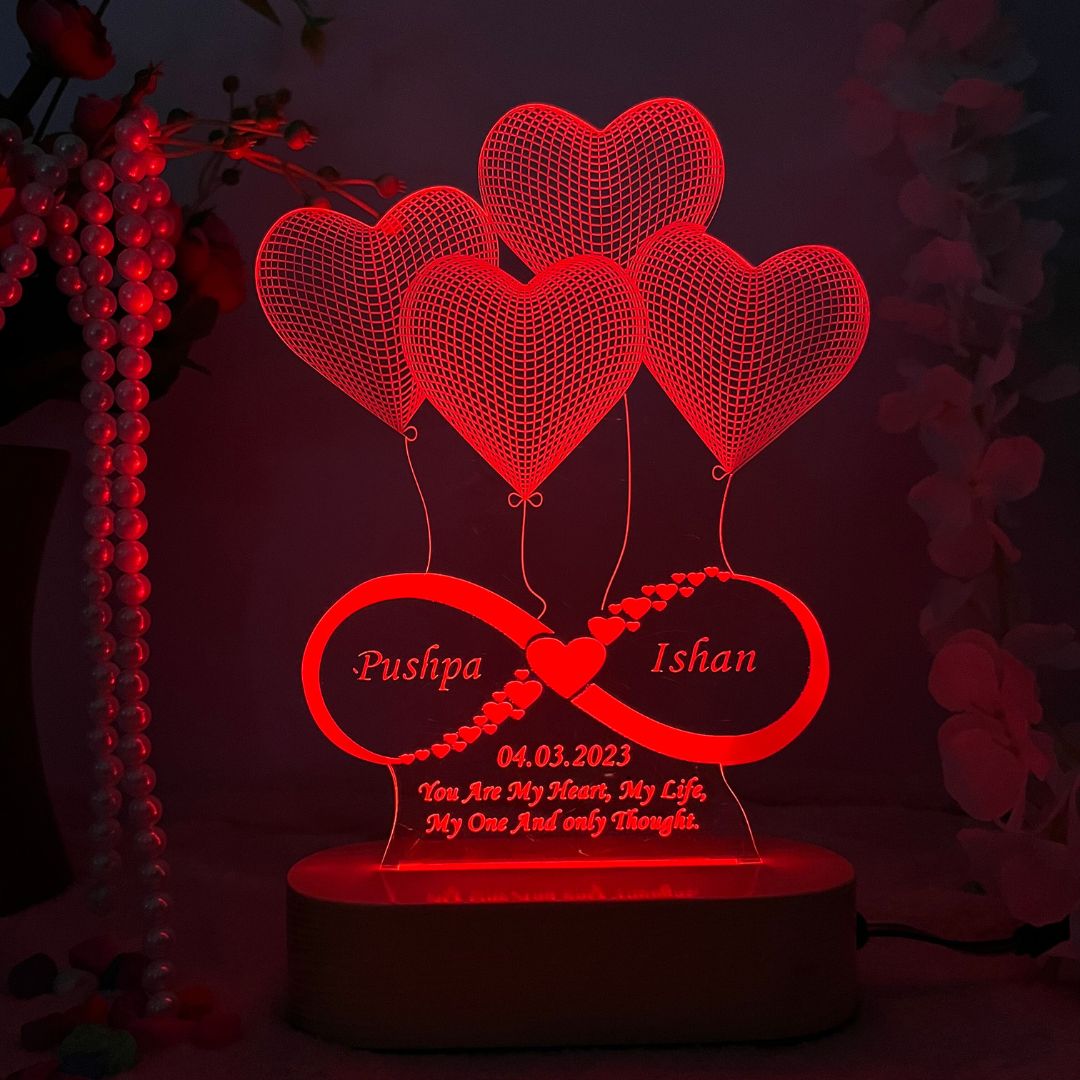 Personalized 3D illusion LED infinity Love Lamp