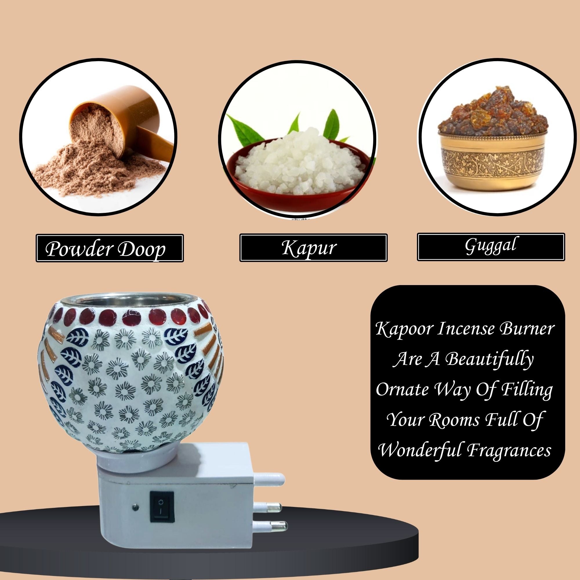 Shayona Kapoor Dani  Night Lamp with Burner for Fragrance with Switch On/Off  Electric Home Fragnance Lamp with  for Home, Office, Living Room