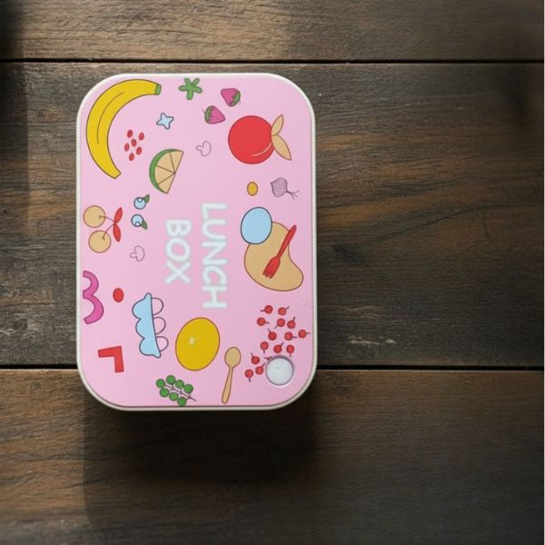 Shayona Kids Lunch Box with Customized Name Stainless Steel Tray | 4-Compartment Tiffin for School, Picnic & Travel | Leak-Proof, BPA-Free, Durable Food Container