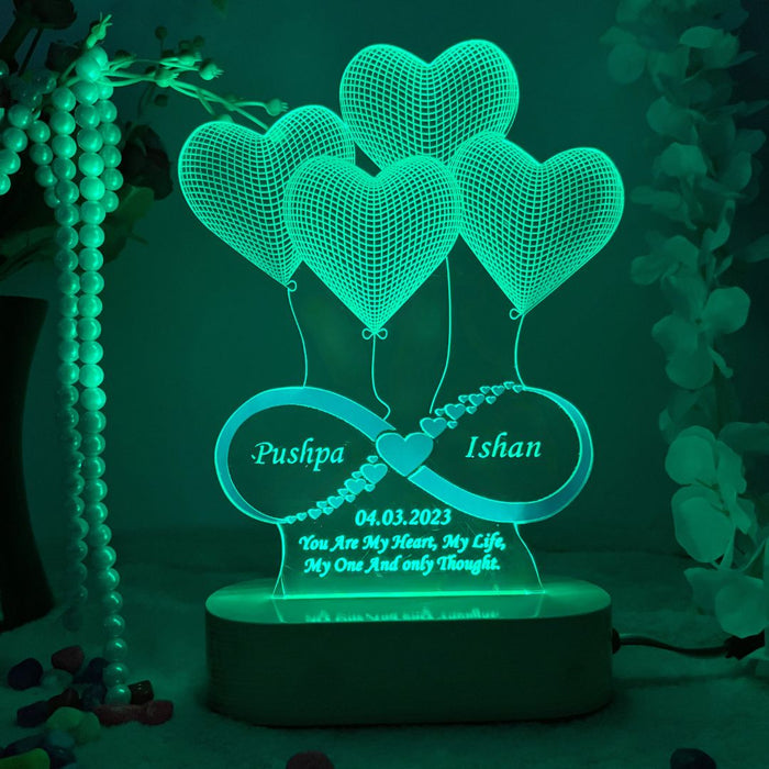 Personalized 3D illusion LED infinity Love Lamp